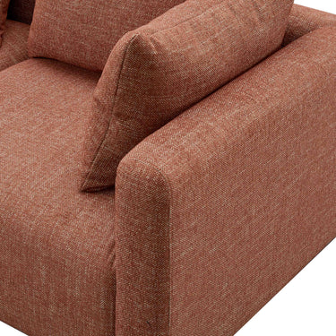 TOV Hangover 64" Contract-Grade Textured Fabric Modular Loveseat Red