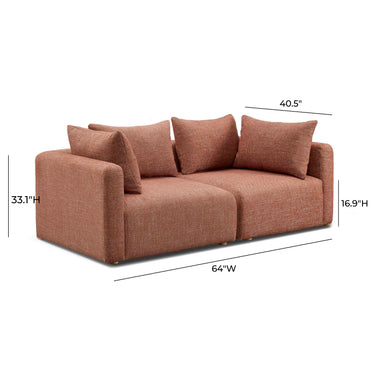 TOV Hangover 81" Contract-Grade Textured Fabric Loveseat Red