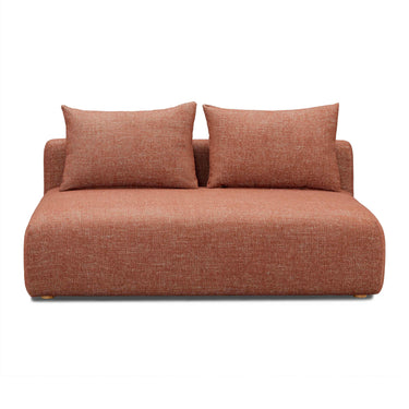 TOV Hangover 64" Contract-Grade Textured Fabric Modular Loveseat Red