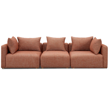 TOV Hangover 112.5" Textured Fabric Sofa Red