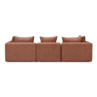 TOV Hangover 112.5" Textured Fabric Sofa Red