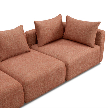 TOV Hangover 112.5" Textured Fabric Sofa Red