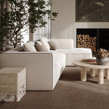 TOV Tristine 2-Piece Cream Contract-Grade Linen L-Shaped Sectional Cream