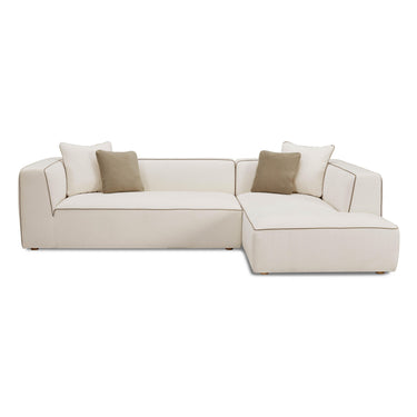 TOV Tristine 2-Piece Cream Contract-Grade Linen L-Shaped Sectional Cream