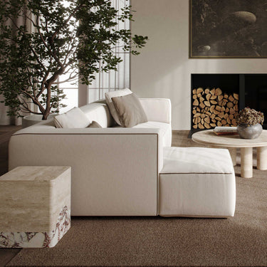 TOV Tristine 2-Piece Cream Contract-Grade Linen L-Shaped Sectional Cream
