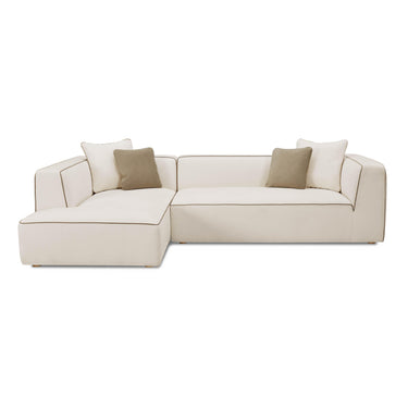 TOV Tristine 2-Piece Cream Contract-Grade Linen L-Shaped Sectional Cream