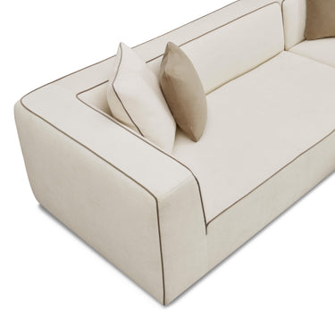 TOV Tristine 2-Piece Cream Contract-Grade Linen L-Shaped Sectional Cream