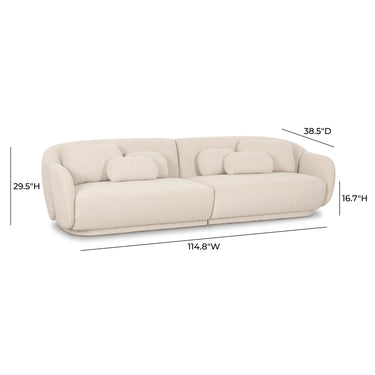 TOV Misty 115" Cream Performance Boucle Modular Sofa Cream