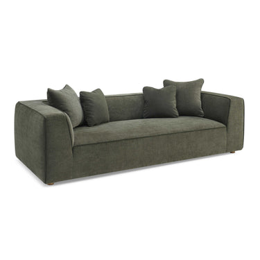 TOV Tristine 96" Olive Green Upcycled Performance Basketweave Sofa Olive Green