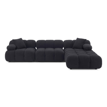 TOV Calliope 4-Piece Performance Vegan Shearling Modular Sectional Black