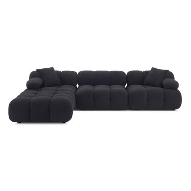 TOV Calliope 4-Piece Performance Vegan Shearling Modular Sectional Black