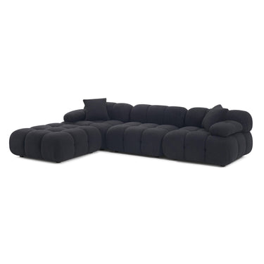 TOV Calliope 4-Piece Performance Vegan Shearling Modular Sectional Black