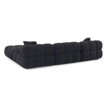 TOV Calliope 4-Piece Performance Vegan Shearling Modular Sectional Black