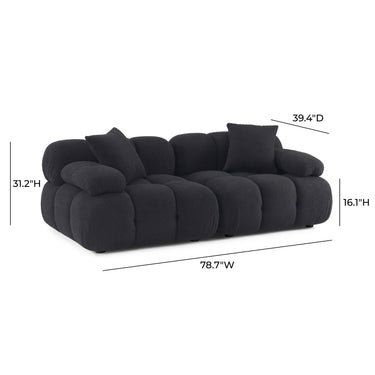 TOV Calliope 79" Performance Vegan Shearling Modular Loveseat Black