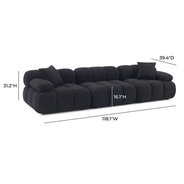 TOV Calliope 118" Performance Vegan Shearling Modular Sofa Black