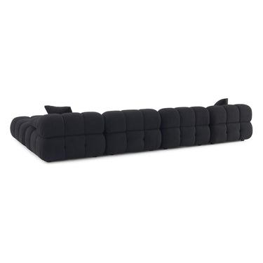 TOV Calliope 6-piece Performance Vegan Shearling Modular U-Sectional Black