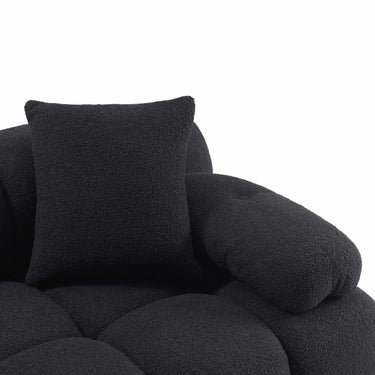 TOV Calliope 6-piece Performance Vegan Shearling Modular U-Sectional Black