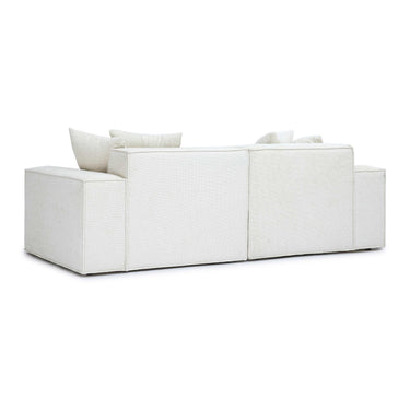 TOV Mindy 84" Performance Chenille Basketweave Modular Loveseat Cream