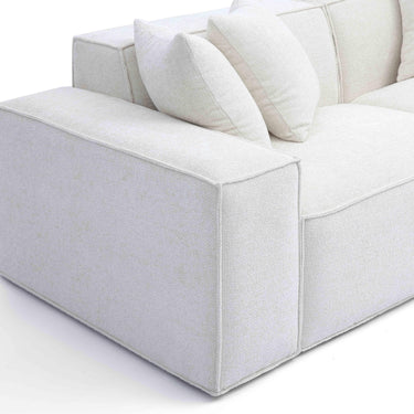TOV Mindy 84" Performance Chenille Basketweave Modular Loveseat Cream