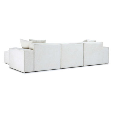 TOV Mindy 4-Piece Performance Chenille Basketweave Modular Sectional Cream