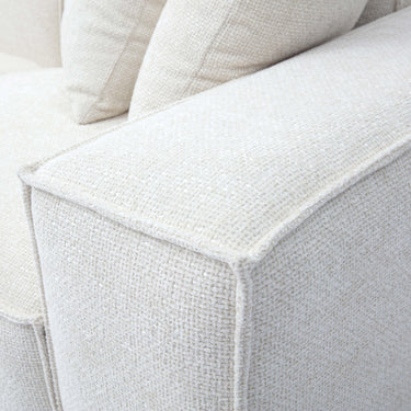 TOV Mindy 4-Piece Performance Chenille Basketweave Modular Sectional Cream