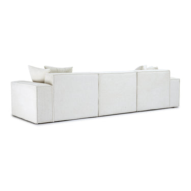 TOV Mindy 115" Performance Chenille Basketweave Modular Sofa Cream