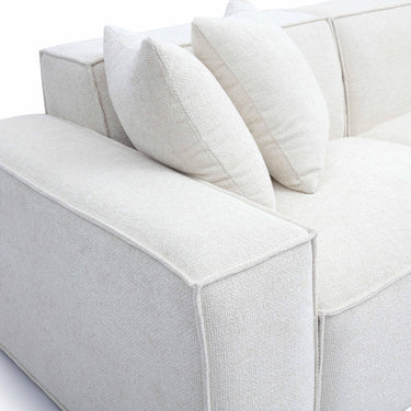 TOV Mindy 115" Performance Chenille Basketweave Modular Sofa Cream
