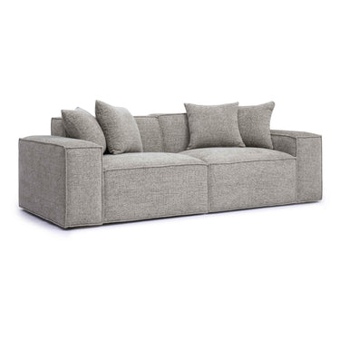 TOV Mindy 84" Performance Chenille Basketweave Modular Loveseat Taupe