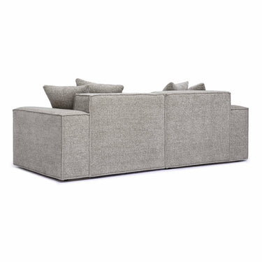TOV Mindy 84" Performance Chenille Basketweave Modular Loveseat Taupe