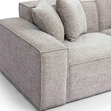 TOV Mindy 84" Performance Chenille Basketweave Modular Loveseat Taupe