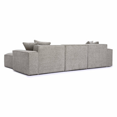 TOV Mindy 4-Piece Performance Chenille Basketweave Modular Sectional Taupe