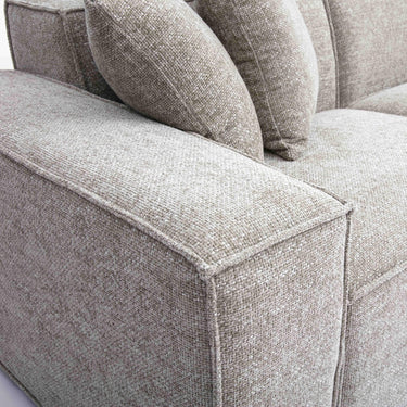 TOV Mindy 4-Piece Performance Chenille Basketweave Modular Sectional Taupe