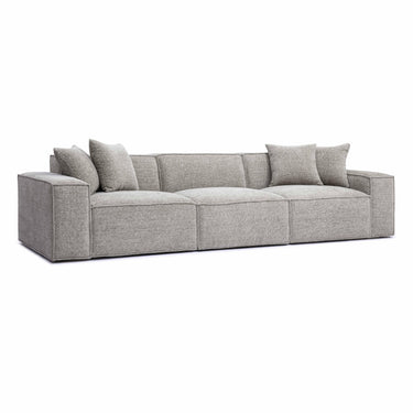 TOV Mindy 115" Performance Chenille Basketweave Modular Sofa Taupe