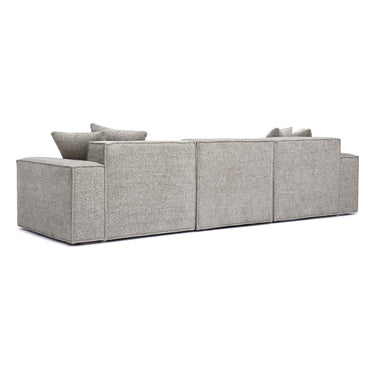 TOV Mindy 115" Performance Chenille Basketweave Modular Sofa Taupe