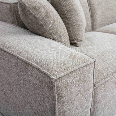 TOV Mindy 115" Performance Chenille Basketweave Modular Sofa Taupe
