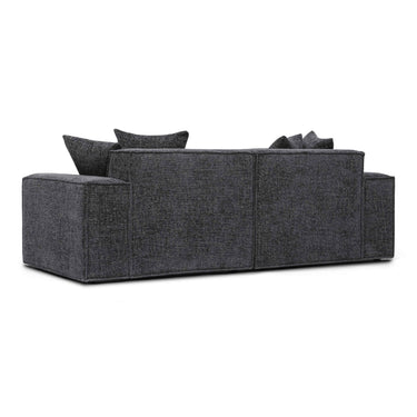 TOV Mindy 84" Performance Chenille Basketweave Modular Loveseat Charcoal