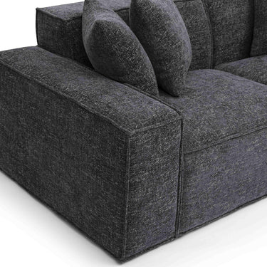 TOV Mindy 84" Performance Chenille Basketweave Modular Loveseat Charcoal