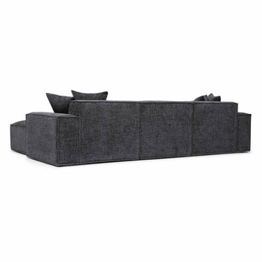 TOV Mindy 4-Piece Performance Chenille Basketweave Modular Sectional Charcoal