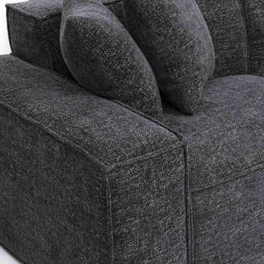 TOV Mindy 4-Piece Performance Chenille Basketweave Modular Sectional Charcoal