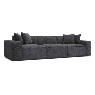 TOV Mindy 115" Performance Chenille Basketweave Modular Sofa Charcoal