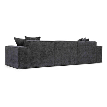 TOV Mindy 115" Performance Chenille Basketweave Modular Sofa Charcoal
