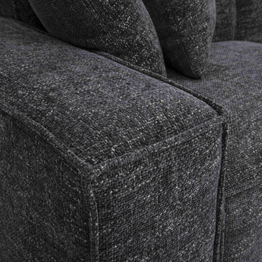 TOV Mindy 115" Performance Chenille Basketweave Modular Sofa Charcoal