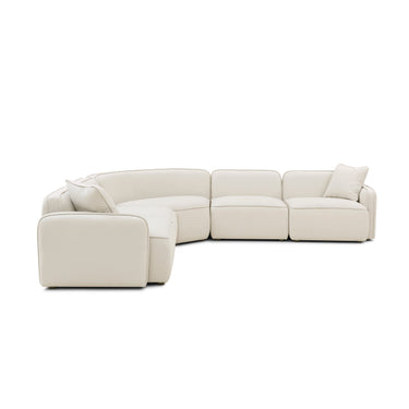 TOV Travie 5-Piece Sand Upcycled Performance Linen Modular Large L-Sectional Sand