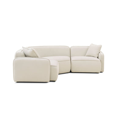 TOV Travie 3-Piece Sand Upcycled Performance Linen Modular L-Sectional Sand