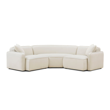 TOV Travie 3-Piece Sand Upcycled Performance Linen Modular L-Sectional Sand