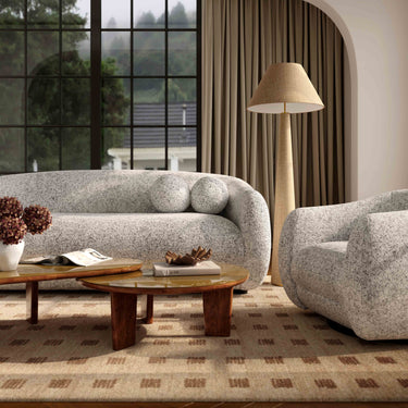 TOV Judy 80" Black and White Woven Performance Fabric Sofa Black and White