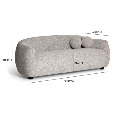TOV Judy 80" Black and White Woven Performance Fabric Sofa Black and White