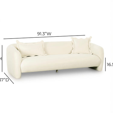 TOV Lou 91" Performance Velvet Sofa Cream