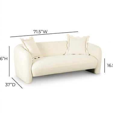 TOV Lou 71.5" Performance Velvet Loveseat Cream