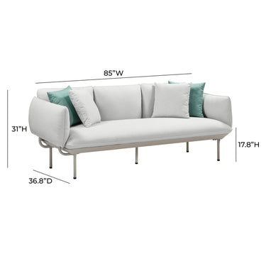 TOV Katti 85" Outdoor Sofa Light Grey - ON FINAL SALE